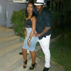 Ladies Denim w/ Black Sweetheart Top Dress